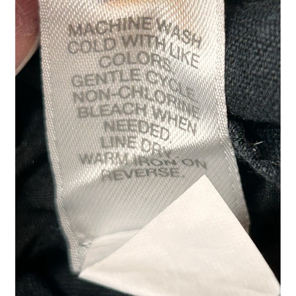 J Jill Linen Stretch Womens Large Black‎ Linen Blend Stretch Crop Leg Pants Boho - Picture 5 of 9